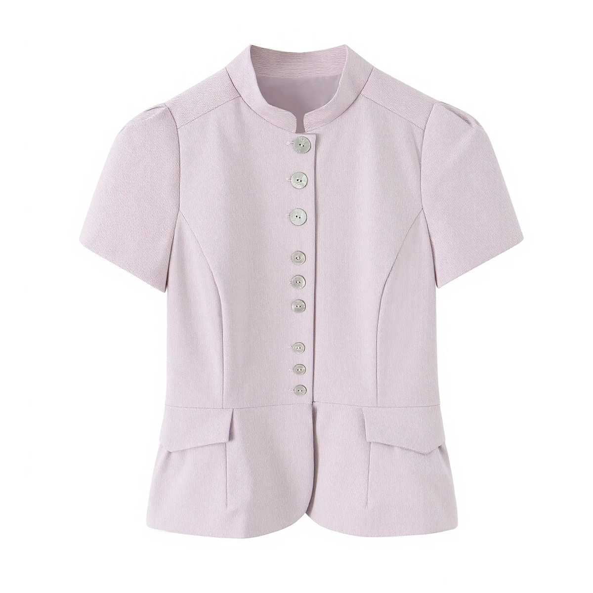 Damen Schickes Freizeit-Slim-Fit Kurzarm-Hemd KONDALA 2026 Sommer Trendiges Einreihiges Oberteil Weibliche High-Street Pendler-Hemden Top – Detail 8
