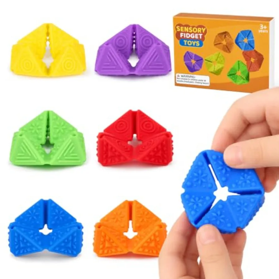 

New product tasting price Sensory Fidget Toys 6 Pack, Silicone Flip Stress Relief Toys for Adults Teens, Quiet Squeeze Texture