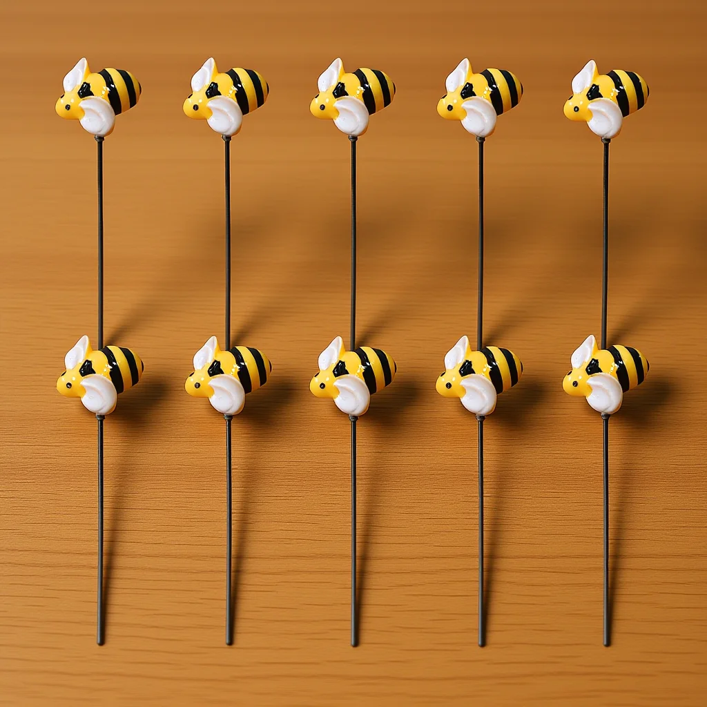 

10pcs Small Stake Decor Simulation Bees Yard Ornament For Outdoor Garden Patio Lawn Resin Stakes Art Sculpture