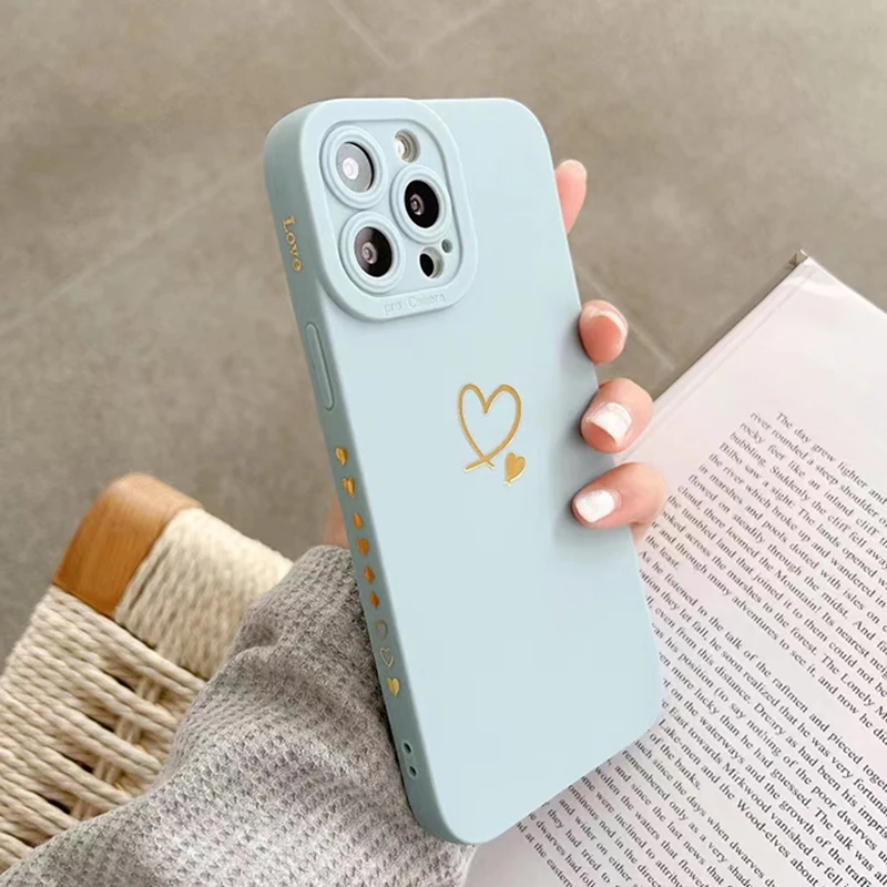 Love Heart Matte Silicone Case For Xiaomi Redmi Note 12 13 Pro Plus 12S 11S 11 10S 10 Redmi 12 13C Soft Shockproof Bumper Cover