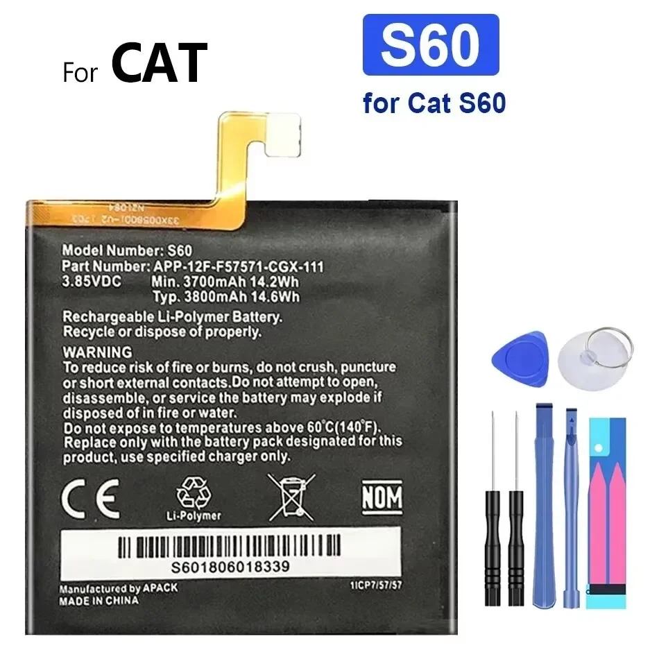 S60 Battery for Caterpillar Cat S60 Replacement Batteria