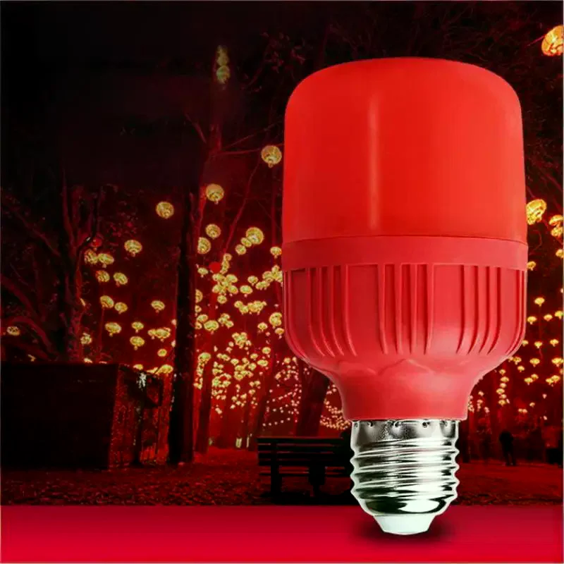 [1Pcs Red LED Light Bulb E27/B22 220V 5W 10W 15W 30W High Brightness Spot Light Festive New Year Bulb Christmas Lights] - view 3
