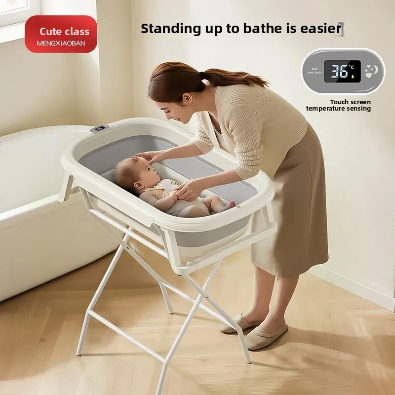 Baby Bath Tub Support Frame Foldable Newborn Care Stand Diaper Changer Adjustable Bendable Infant Bath Holder
