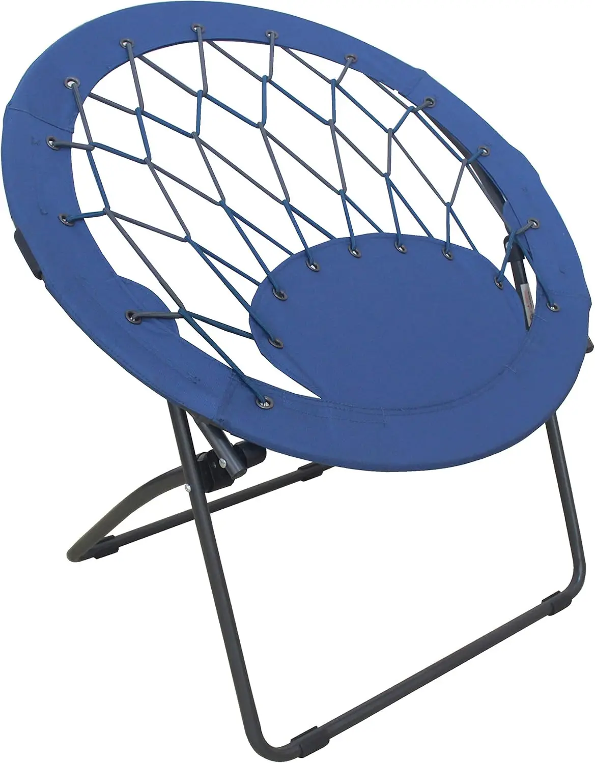 Portable Folding Durable Metal Frame Dish Chair, Perfect for Gaming, Reading, Dorm Rooms, and Bed Rooms, Blue (Pack of 1)