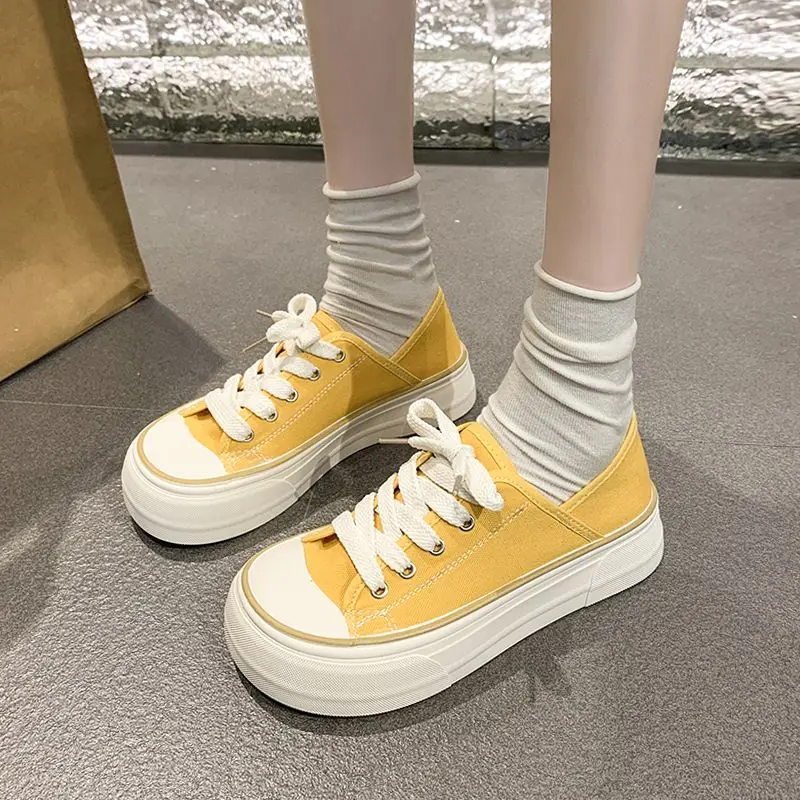 

Korean Chic White Canvas Shoes Women Soft Sole Slip On Sneakers 2025 New Autumn Fashion Two Way Wearable​