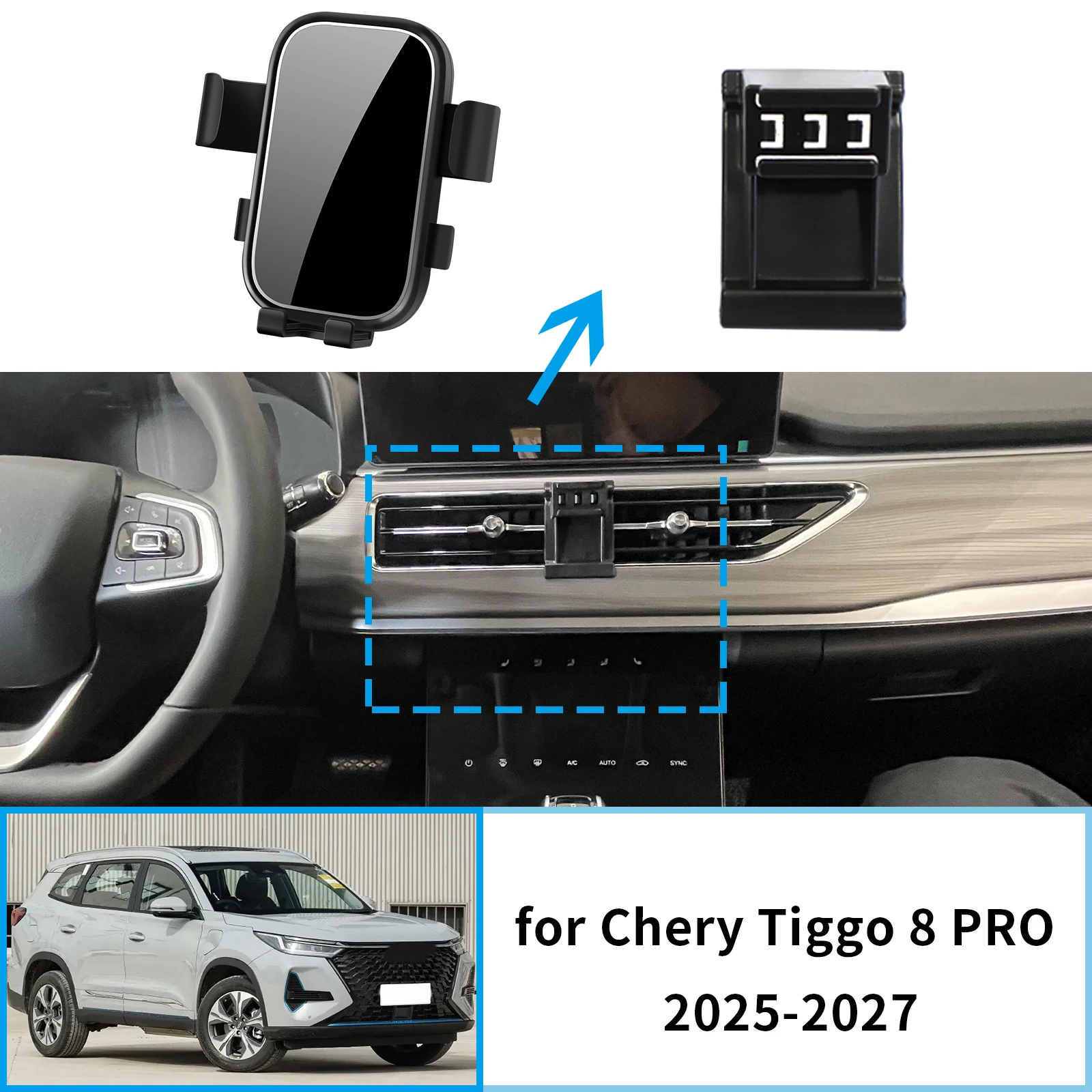 

Car Mobile Phone Holder for Chery EBRO S800 Tiggo 8 PRO MAX PHEV 2025 2026 2027 Accessories GPS Bracket Navigation Stand Auto