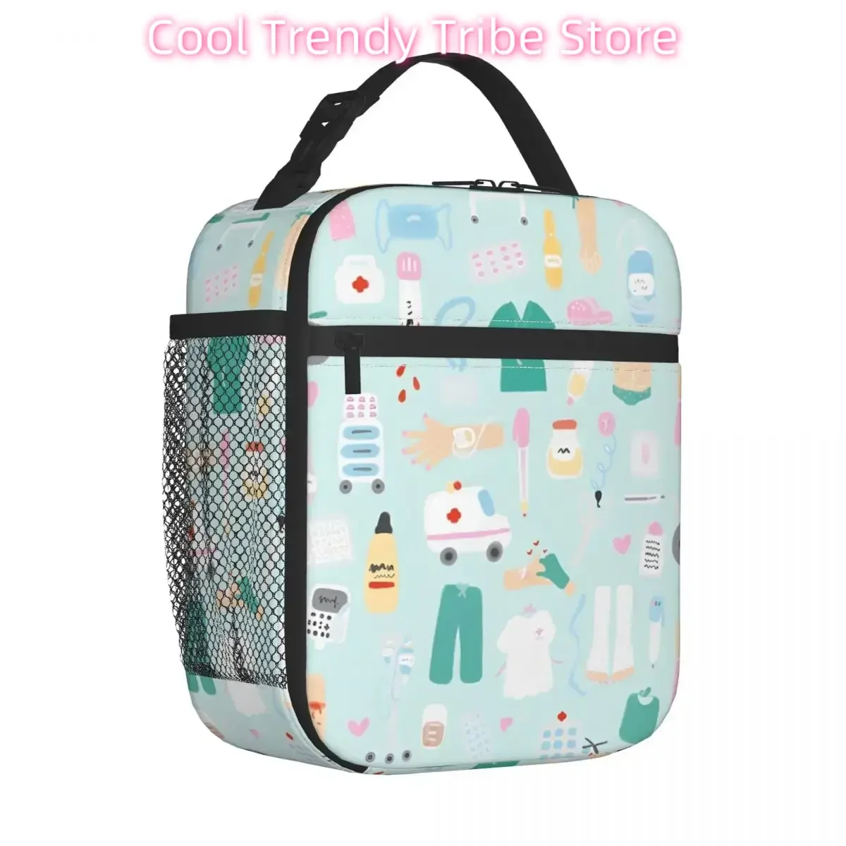 Enfermeras Insulated Lunch Bags Cooler Bag Lunch Container Doctor Nurse Medical Large Tote Lunch Box Bento Pouch School Travel