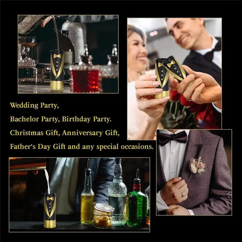 4PCS 12-Gauge Shell Shot Glasses Set - PS Plastic Tequila Shooter Cups Gifts for Groomsmen