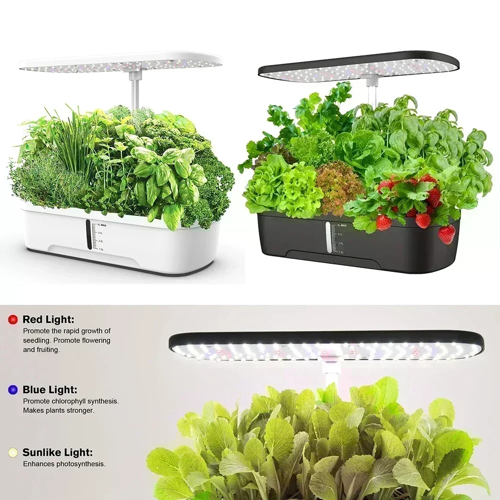Indoor Gardening System With LED Lights & Adjustable Height For Easy Plant Vegetable Growing Box Intelligent Planting