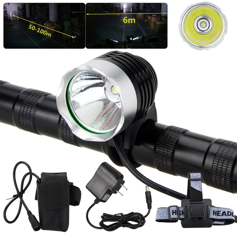 Rechargeable 5000LM XM-L T6 MTB Bike Bicycle Light Headlamp Headlight Lamp Set