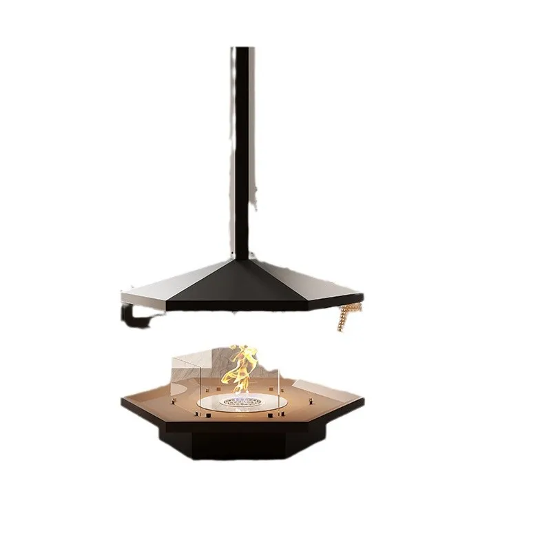 Polygon Hanging Shape Real Fire Alcohol Fireplace Villa Home Decoration Fireplace