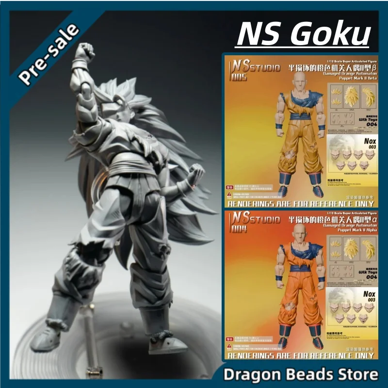 [Coming Soon] NS Studio Super Saiyan 3 Goku Damaged Orange Mechanized Figure Type II Α/β, NS SSJ3 Goku 1/12 Scale Action Figure