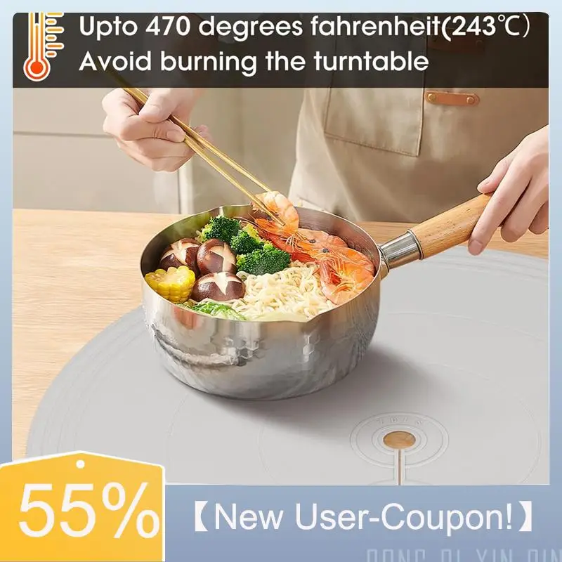 【Fast Delivery】Lazy Susan Shelf Liner,Silicone Lazy Susan Liner For Dual Tier Pie Cut Lazy Susan Organizer,Non-Slip Thermal Mat