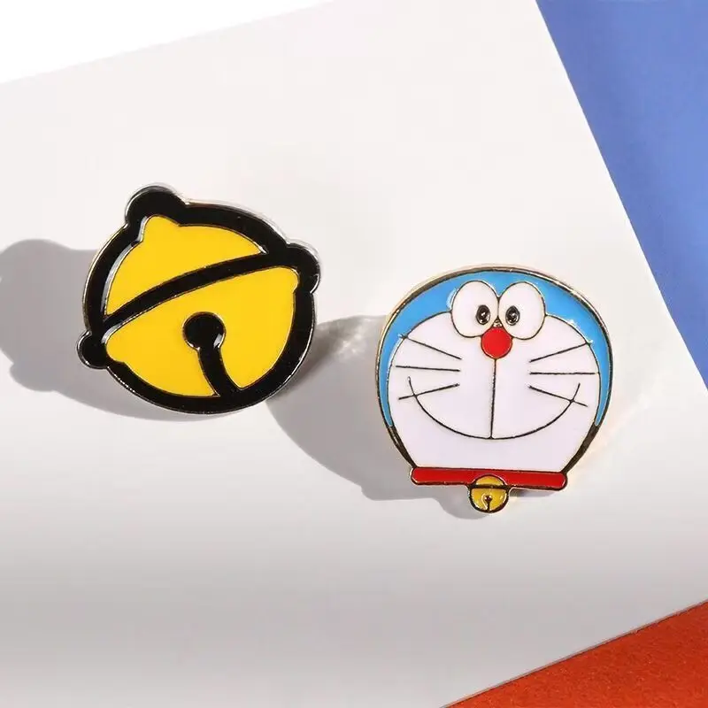 Doraemon cartoon series alloy metal brooch badge cute brooch small accessory for best friends, backpack, and pencil case