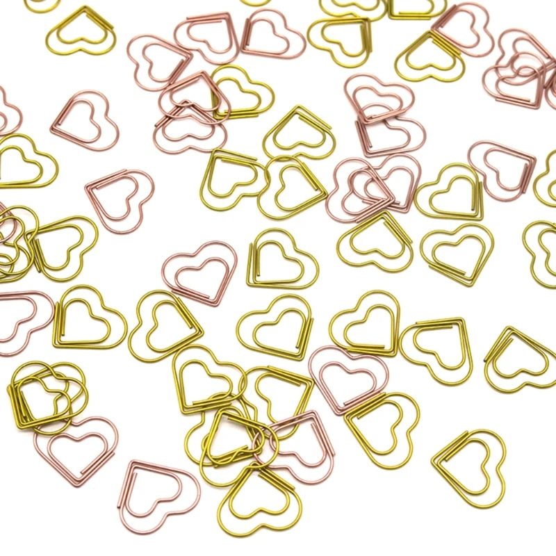 10 clip per pianificatore in metallo, piccoli segnalibri, graffette a forma cuore per studenti