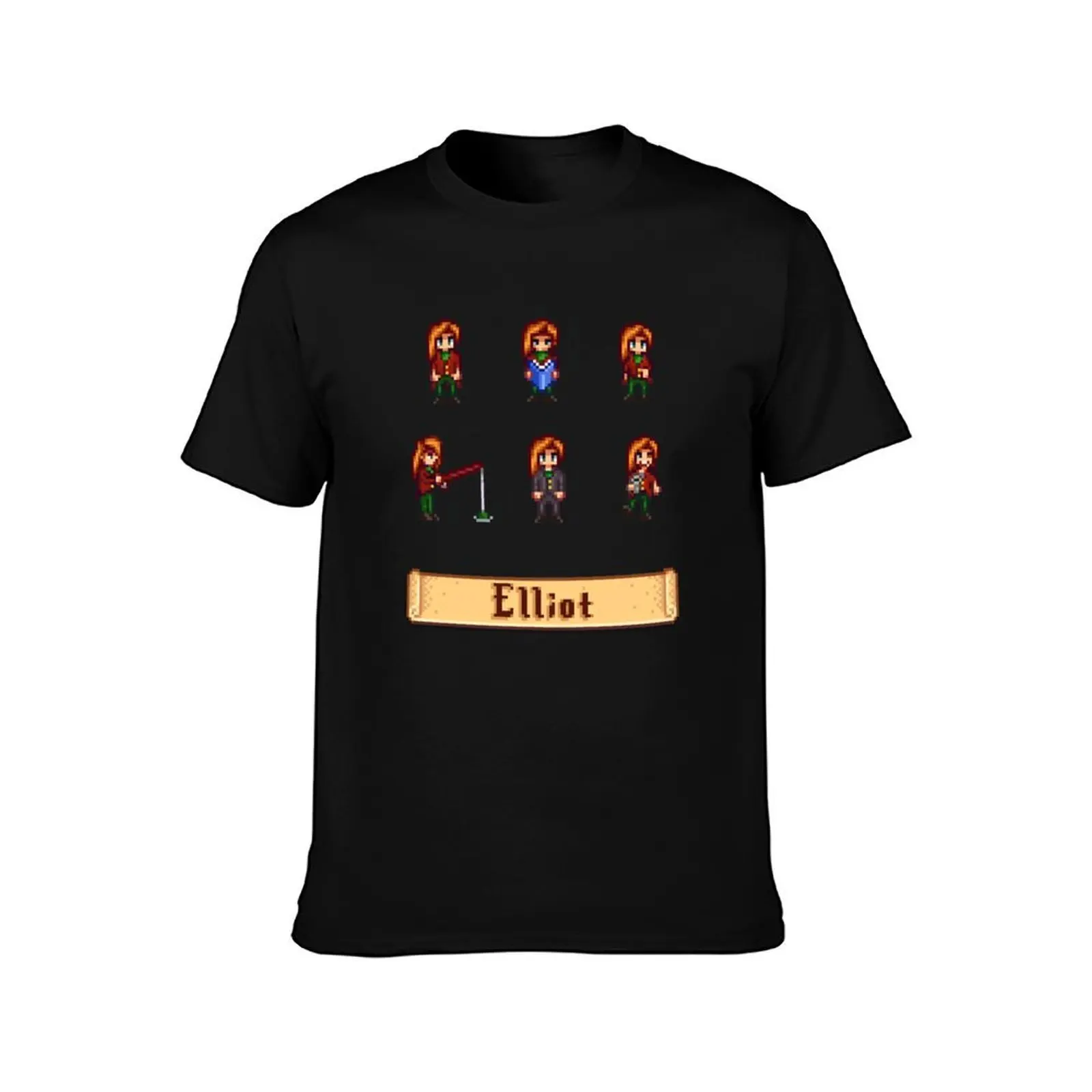 Stardew Valley Sprites - Elliot T-Shirt Vintage Style Printed Top T-Shirt