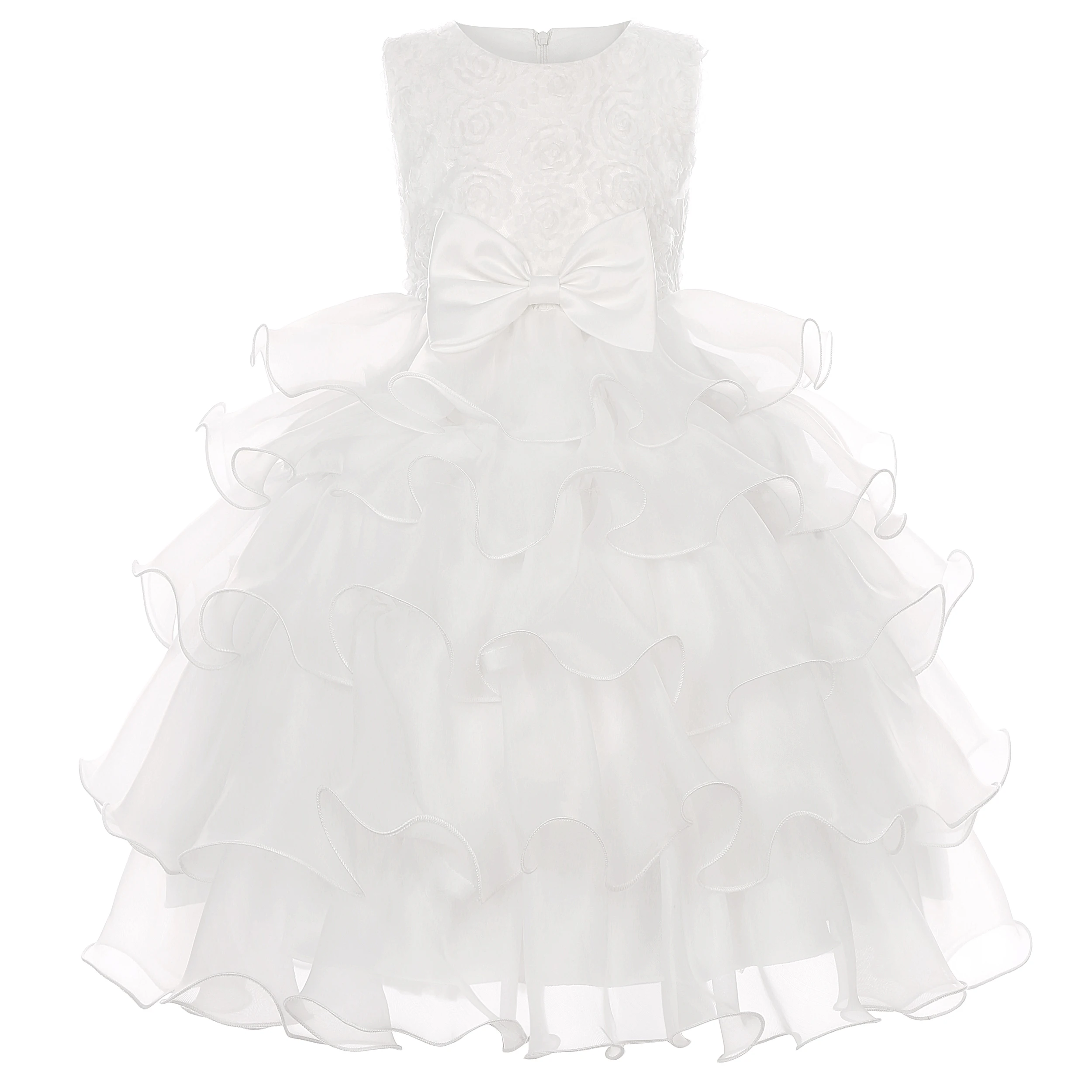 2024 Little girl embroidered dress Girl sequin Princess dress bow flower child wedding dress for children