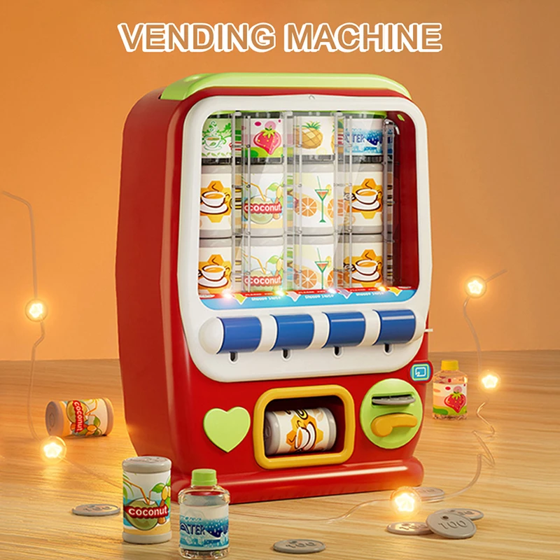 Coin-Operated Vending Vending Machine Children\'s Beverage Toys Simulation Play House Interactive Educational Toys