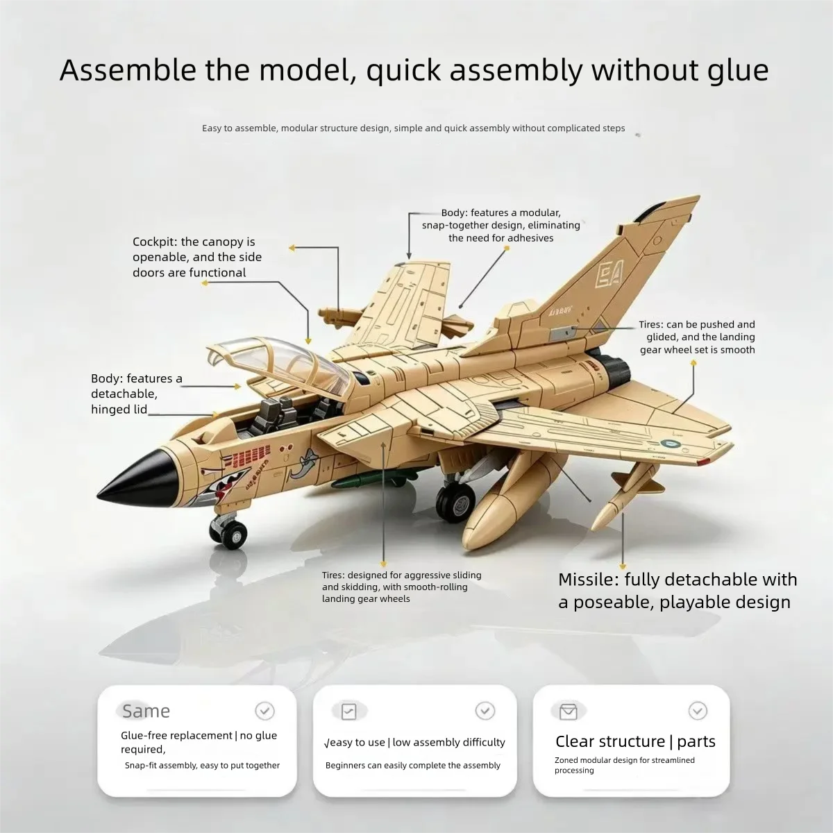 1:72Scale Tornado Multi-Role Fighter Aircraft Plastic Military Series Model Airplanes DIY Assembly Model Kit For Gift Collection