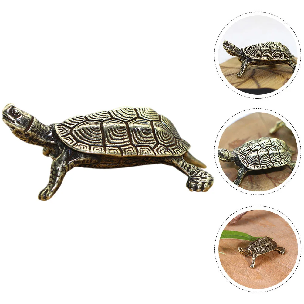 

Copper Tortoise Craft Retro Style Lifelike Turtle Ornament for Home Desktop Decor Turtle Figurine Tortoise Figurine