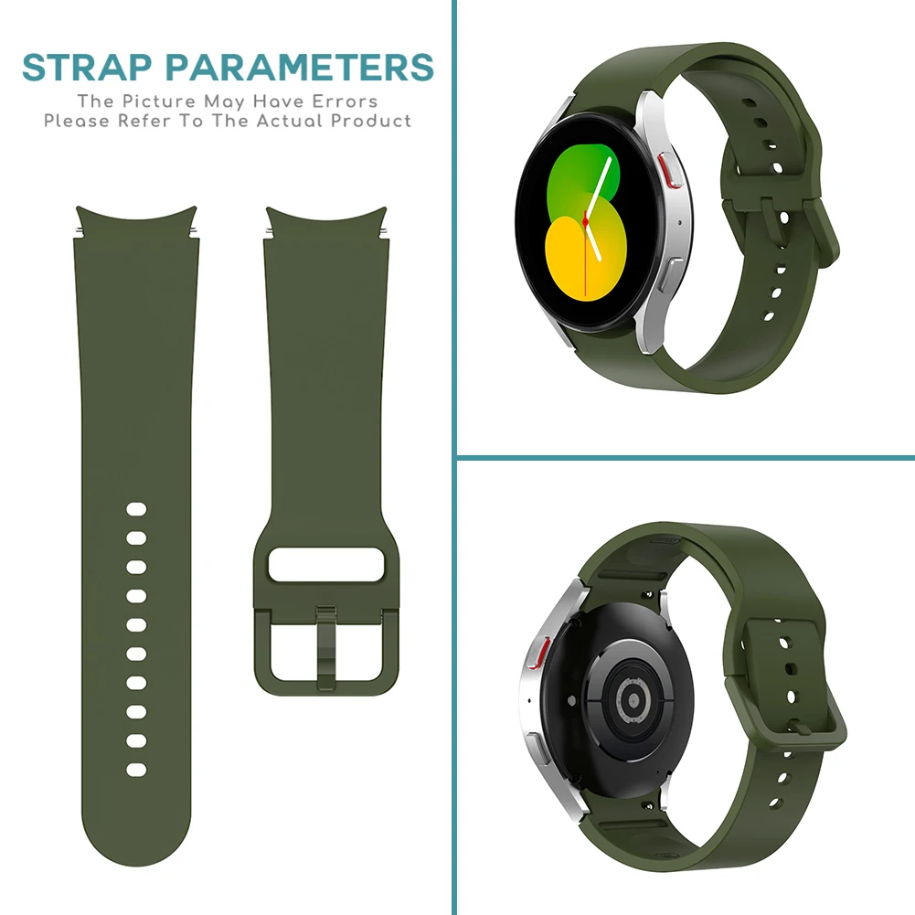 

Силиконовый ремешок для часов с цветной застежкой, водонепроницаемый ремешок для часов, удобные мягкие сменные детали для Samsung Galaxy Watch4 40/44 мм