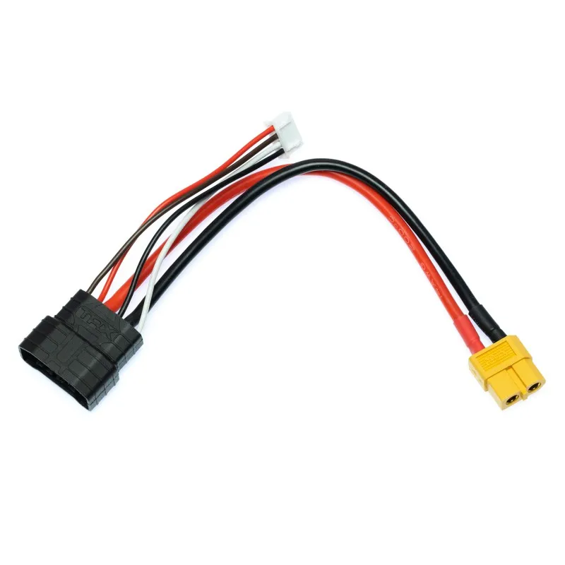 2S/3S/4S Lipo Battery Charge Adapter Cable XT60 Female to  TRX Traxxas ID Male Charging Balance Lead Cable Wire 14awg 150mm