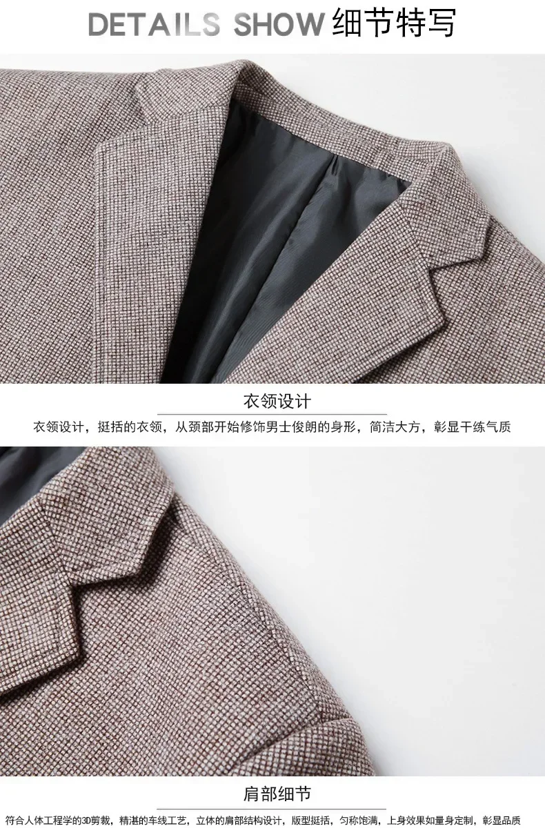 

New Autumn Men's Casual Slim Fit Blazers Solid Thick Blazers Jackets with Pockets Quality Male Suits Coats Men's Clothing 4XL