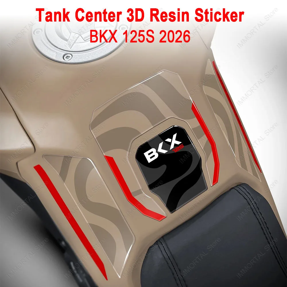 2026 Middle of Fuel Tank sticker 3D Epoxy Resin Motorcycle Tank Traction Pads Body Protector Decals for BKX 125S