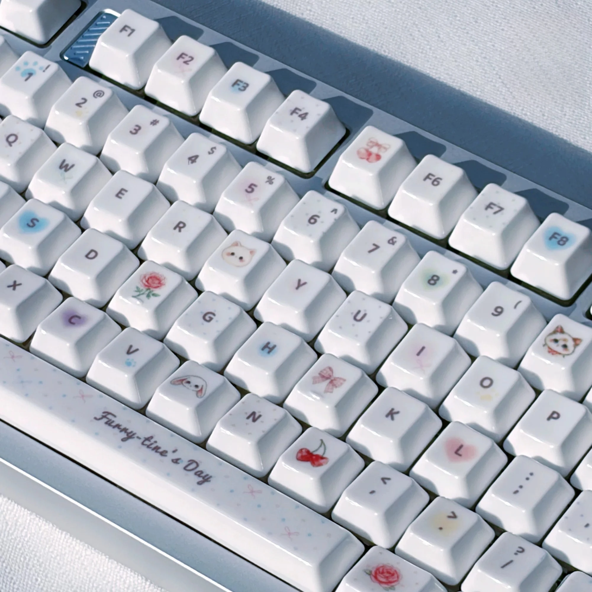 Cute Ceramic Theme Keycaps Set Cherry Profile Sublimation Transmission Custom Original Handmade Keycaps for Mechanical Keyboard