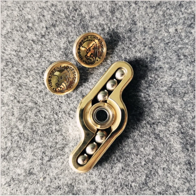 Fingertip Gyro EDC Three-leaf Steel Ball Handmade Copper Fingertip Gyro Decompression and Decompression Artifact Adult Metal Toy