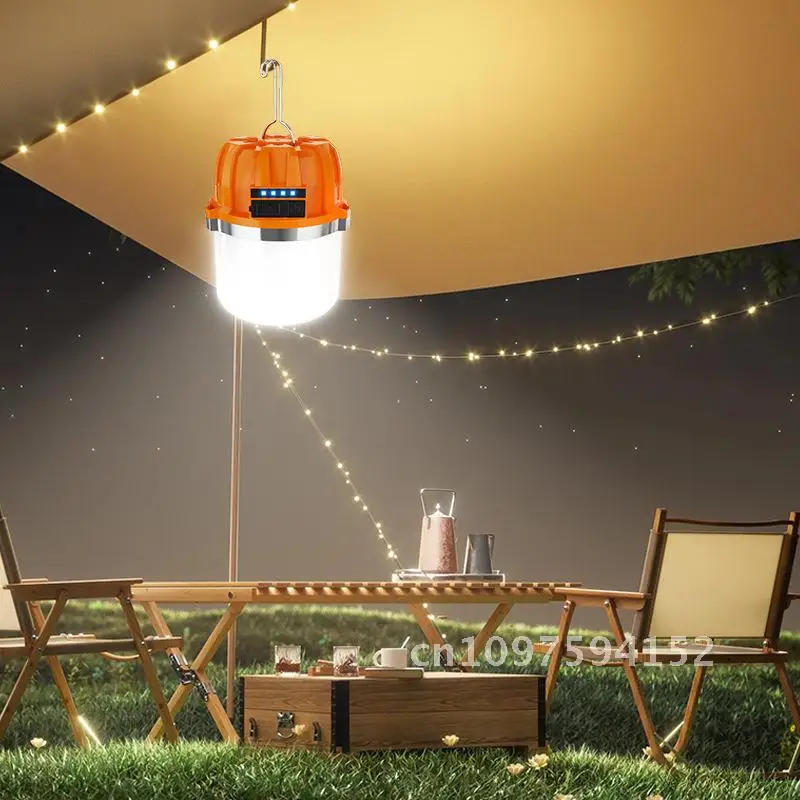 

Solar Rechargeable LED Bulb Lamp Outdoor Waterproof Camping Light Emergency Charging Multifunctional Portable Lantern