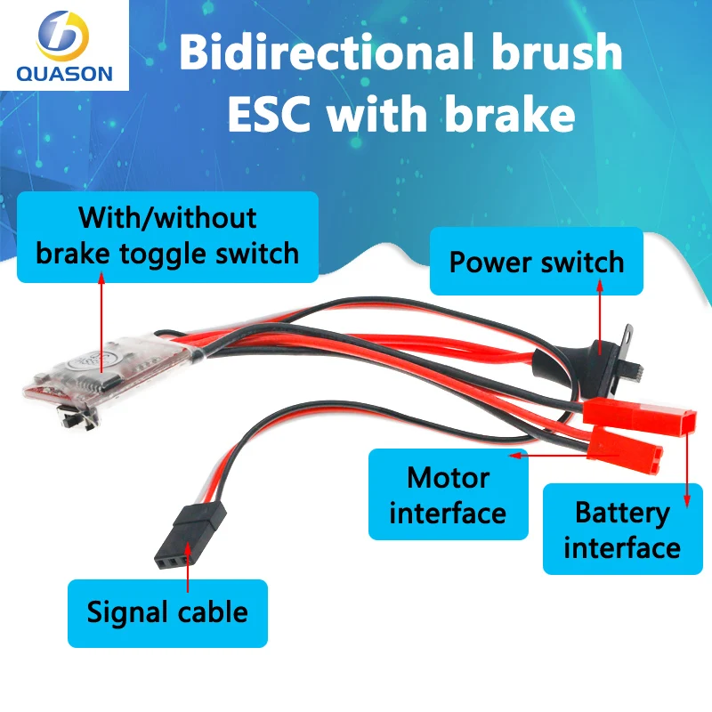 Bidirectional brush ESC with brake 10A 20A 30A Non-brake switchable RC RC model car boat