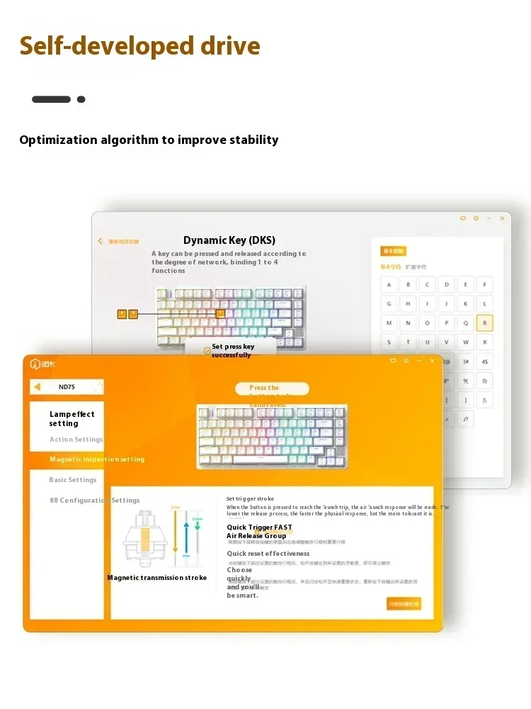 Irok Nd75 Магнитный переключатель Механическая клавиатура Быстрый триггер Проводная киберспортивная прозрачная игровая клавиатура на заказ Горячая замена Rgb ПК Подарок