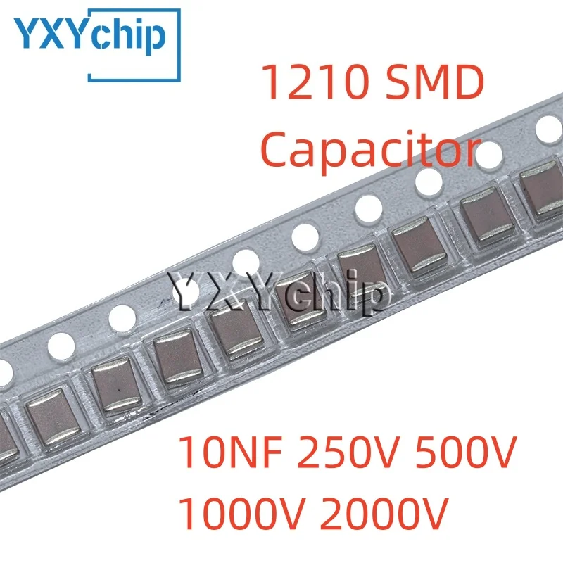 10PCS 1210 10NF 0.01UF 250V 500V 1000V 2000V 103J 5% C0G 3225 SMD Chip Multilayer Ceramic Capacitor