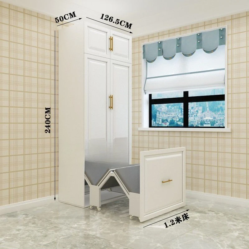 Balcony invisible bed lunch break folding bed small apartment single cabinet integrated shrink multi-functional hidden