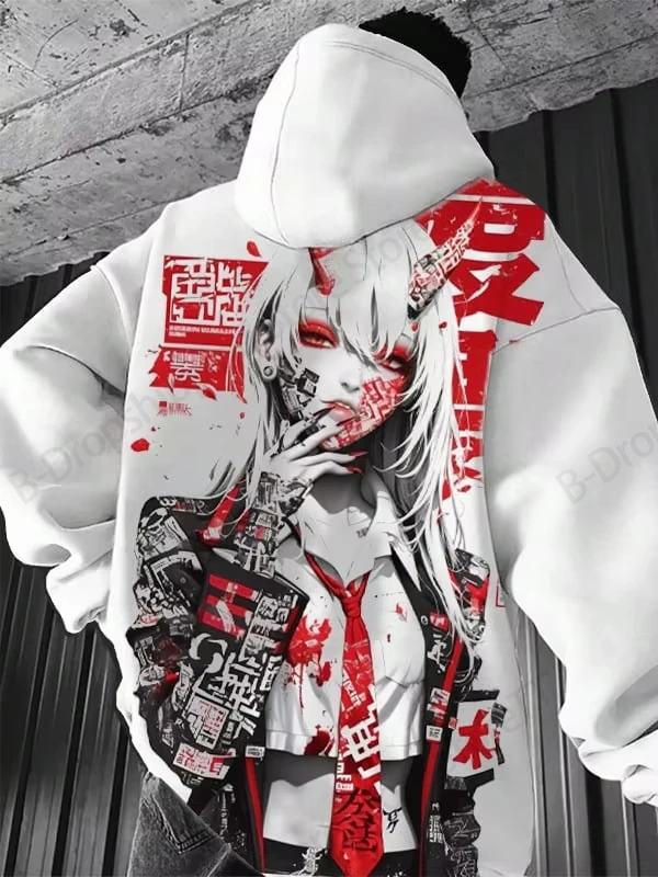 Sexy Anime Samurai Girl 3d Print Hoodie Men Women Fashion Oversized Hoodie Sweatshirt Men Tracksuit Y2k Clothes Japanese Moletom