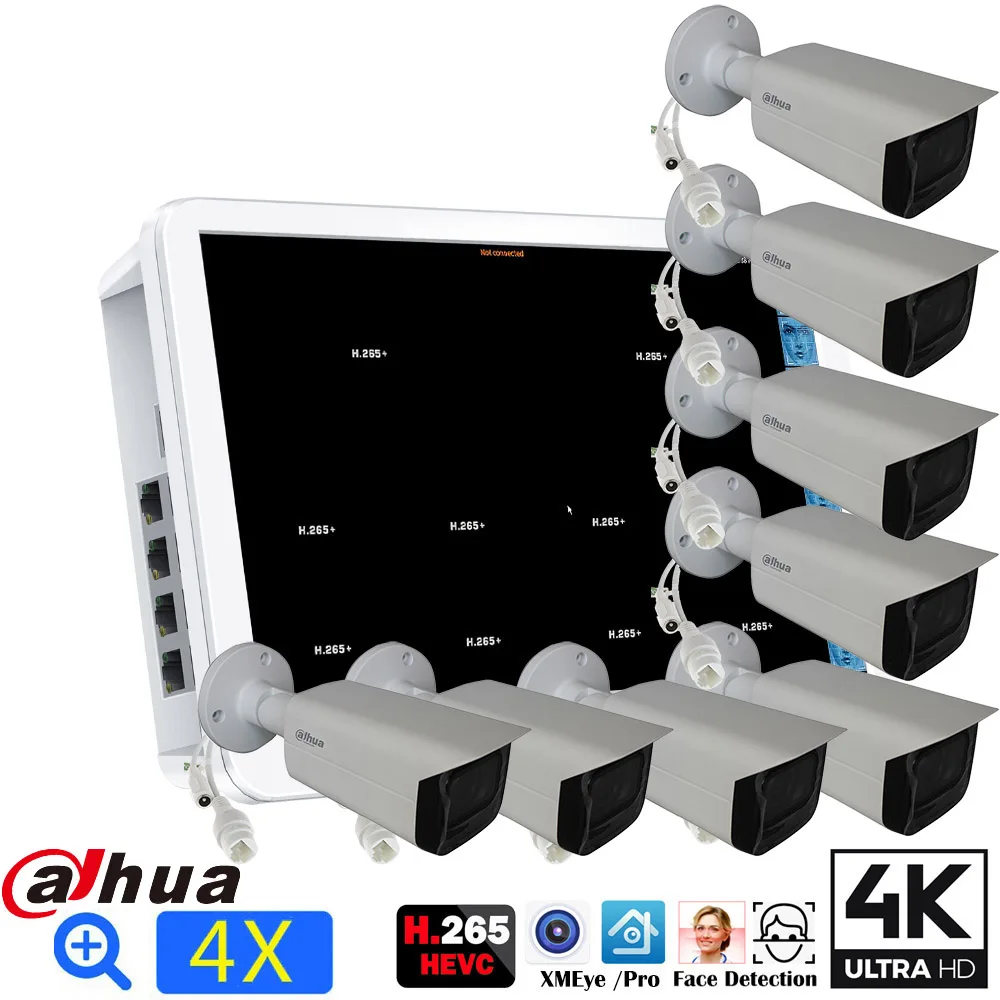 

Original Dahua mutil language IPC-HFW2831T-ZS-S2 2.8-12mm 8MP H.265 H.264 4K bullet IP camera kit with 8ch POE NVR recorder