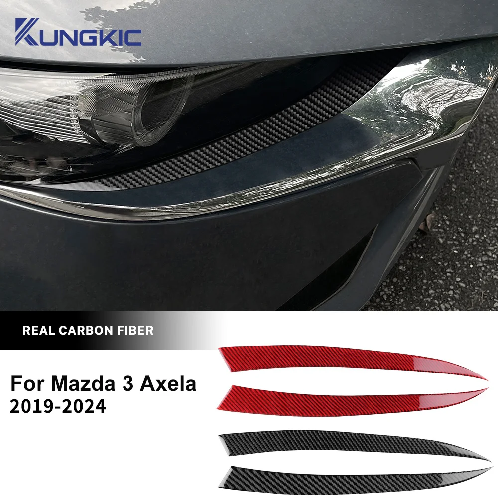 

Real Soft Carbon Fiber Sticker For Mazda 3 Axela BP 2019 2020 2021 2022 2023 2024 2025 Car Lamp Eyebrow Decor Trim Accessories