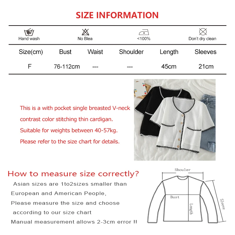 Summer Women Solid Casual Blouses V-Neck Knit Patchwork Cardigan Crop Top Loose Buttons Up Pocket Short Sleeve Shirts Women 2024