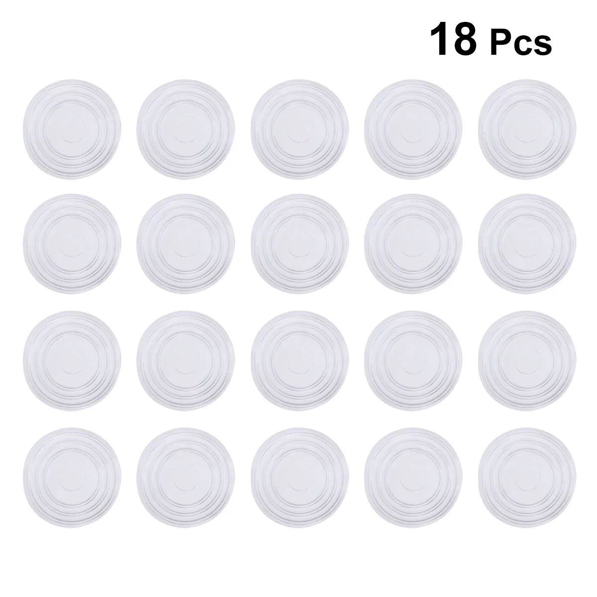 

18 Pcs Glass Table Mat Furniture Bumpers Round Shaped Pads Desktop Wall Protector Grip Rubber Soft Close Anti Skid Glass Metal