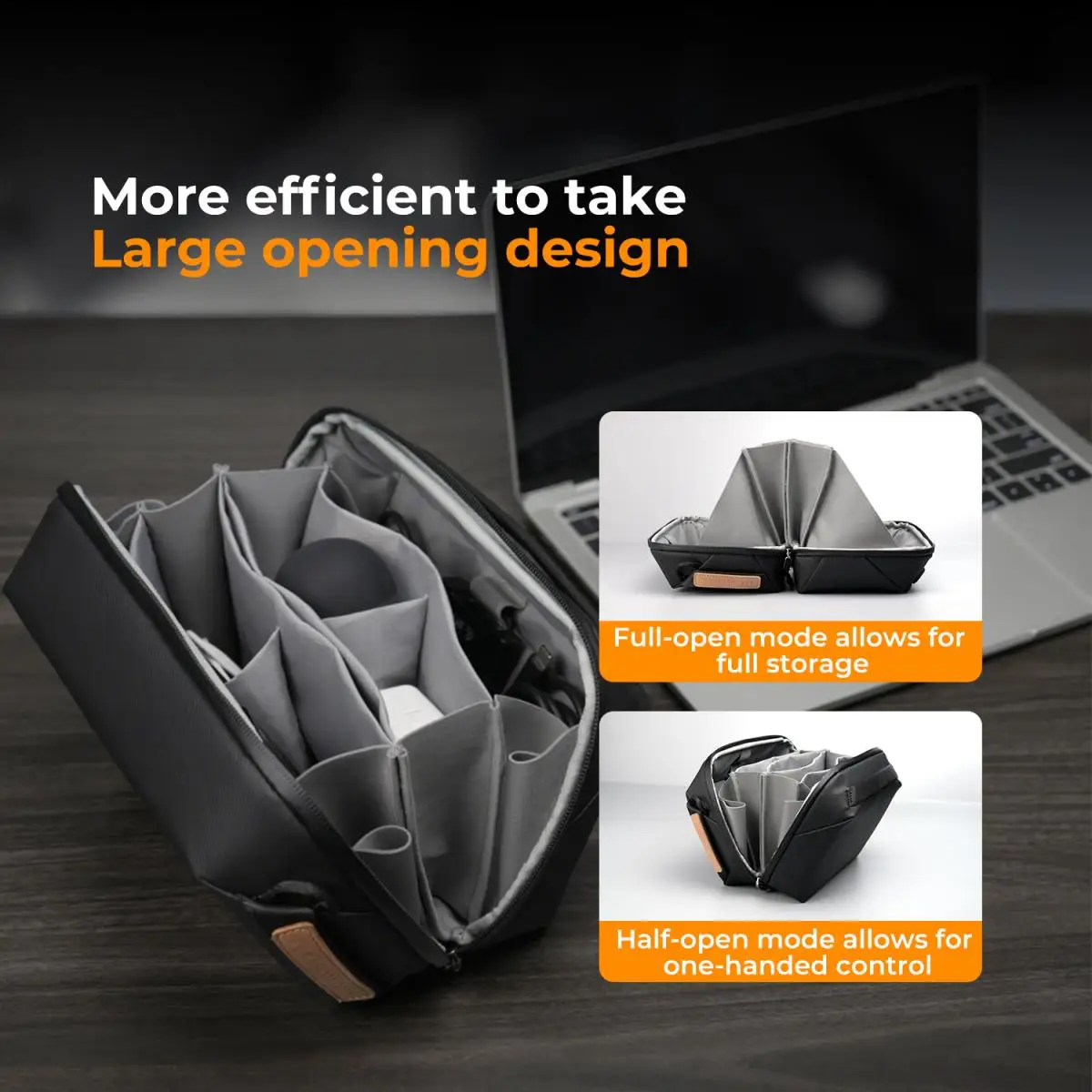 K&F Concept 3L Digital Organizer กระเป๋าเก็บซิปอเนกประสงค์สําหรับโทรศัพท์, สายเคเบิล, ที่ชาร์จ, หูฟัง, กระเป๋ากรองเลนส์กล้อง
