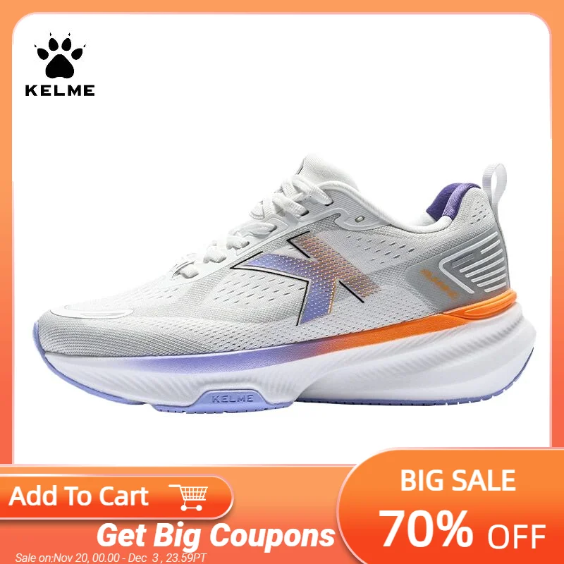

Kelme Running Shoes Men's Cushioned And Durable Sports Shoes With Lightweight Mesh Surface Outdoor Breathable Running Shoes