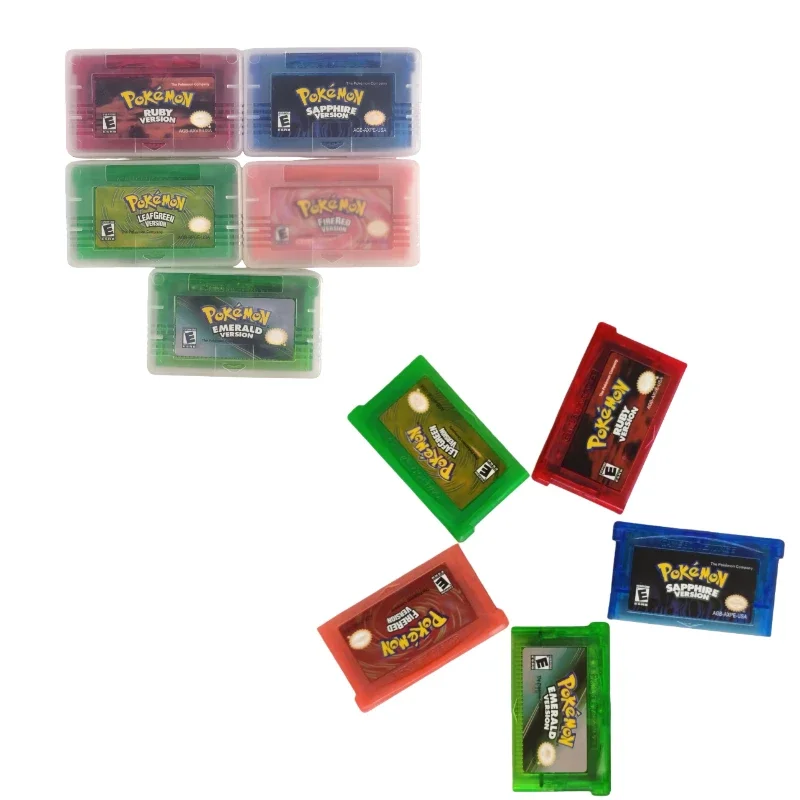 GBA Game Series 32 بت لعبة فيديو خرطوشة وحدة التحكم بطاقة البوكيمون (الزمرد/الأحمر الناري/الإلخ) جودة عالية #4