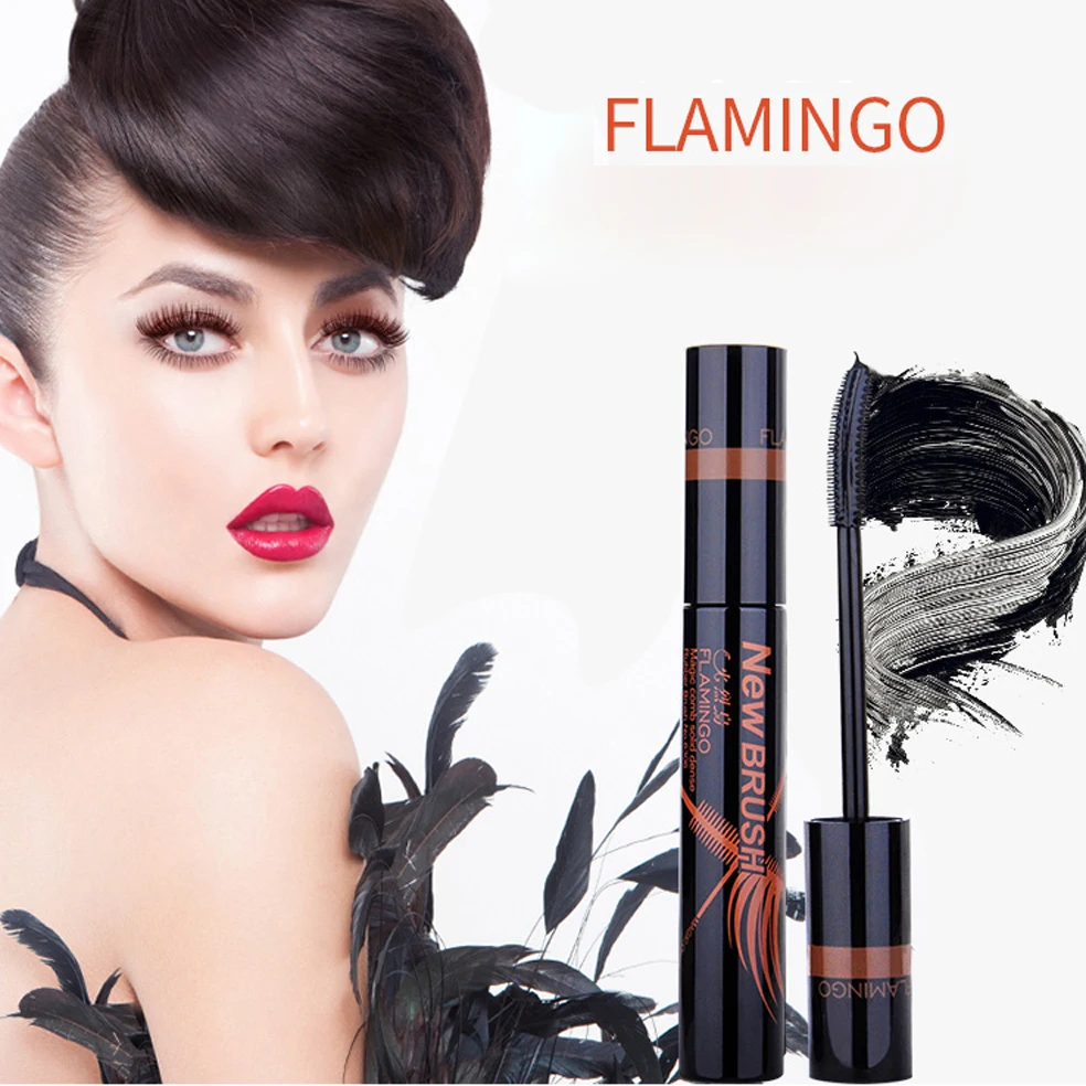 Eye Makeup Mascara Brand Flamingo Magic And Stereo Comb Dense Lengthening Waterproof Easy to Wear Mascara