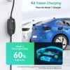 Evdance tragbare 13a Elektroauto Ladegeräte uk Stecker 3,68 kW 20ft Ladekabel oled Display einstellbarer Strom iec Buchse 2