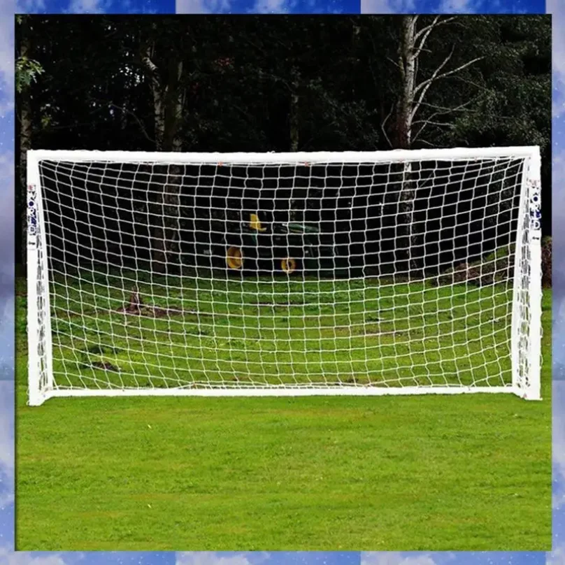 A35F 新品 1個 サッカーゴールネット フットボールトレーニングネット、支柱は含まれていません 弾力性あり、3X2m ホワイト ポリプロピレンロープ 直径約