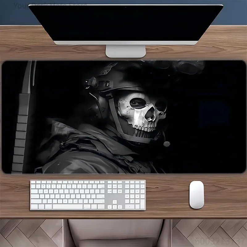 1pc Extended Size Skull Special Force Model Mouse Pad Durable Rubber Non-Slip Base Keyboard Mats Office Gaming Desktop Accessory