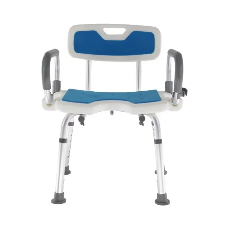 Bathroom  Chair for Elderly Mobile Bath Chair Non-slip Mats Adjustable Shower Chair  Shower Seat Aluminum Alloy