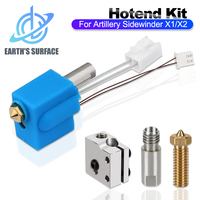 For Artillery Sidewinder X1 X2 Genius Pro Hotend Heatbreak Thermistor Cartridge Heater Heat Block Silicone Cover Volcano Nozzles