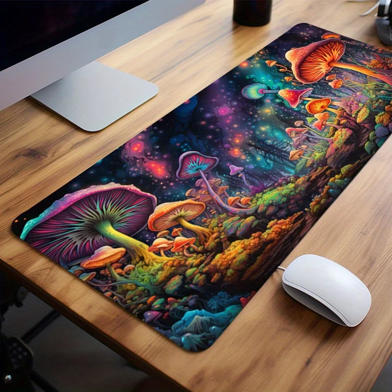 Mouse pad de borracha antiderrapante, cogumelo, grande, para jogos, esportes, teclado de escritório, computador, presente para adolescente, namorado, namorada